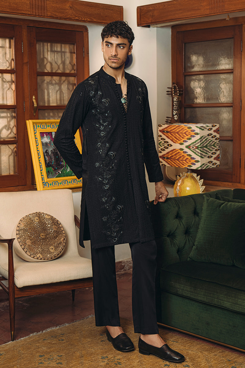 luxury black kurta pajama style