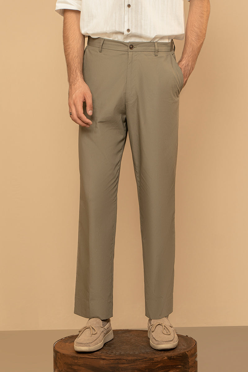 OLIVE GREEN COTTON TROUSER