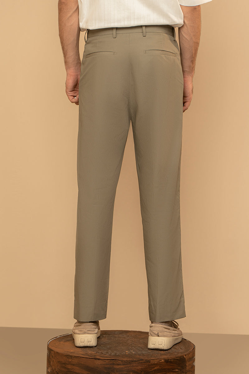 OLIVE GREEN COTTON TROUSER