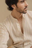 BEIGE STRIPED LINEN SHIRT