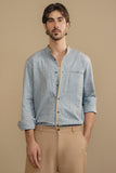 SAGE BLUE LINEN SHIRT