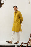 MUSTARD CHIKANKARI KURTA