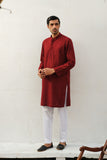 BRICK RED CHIKANKARI KURTA