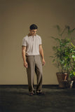 Taupe Button-Up Polo