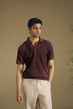 Burgundy Ribbed Polo