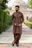 Pecan Brown Egyptian Cotton Shalwar Kameez