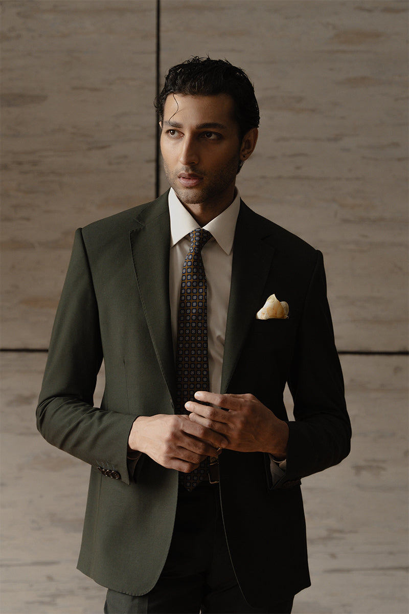 OLIVE GREEN SUIT – Republic by Omar Farooq