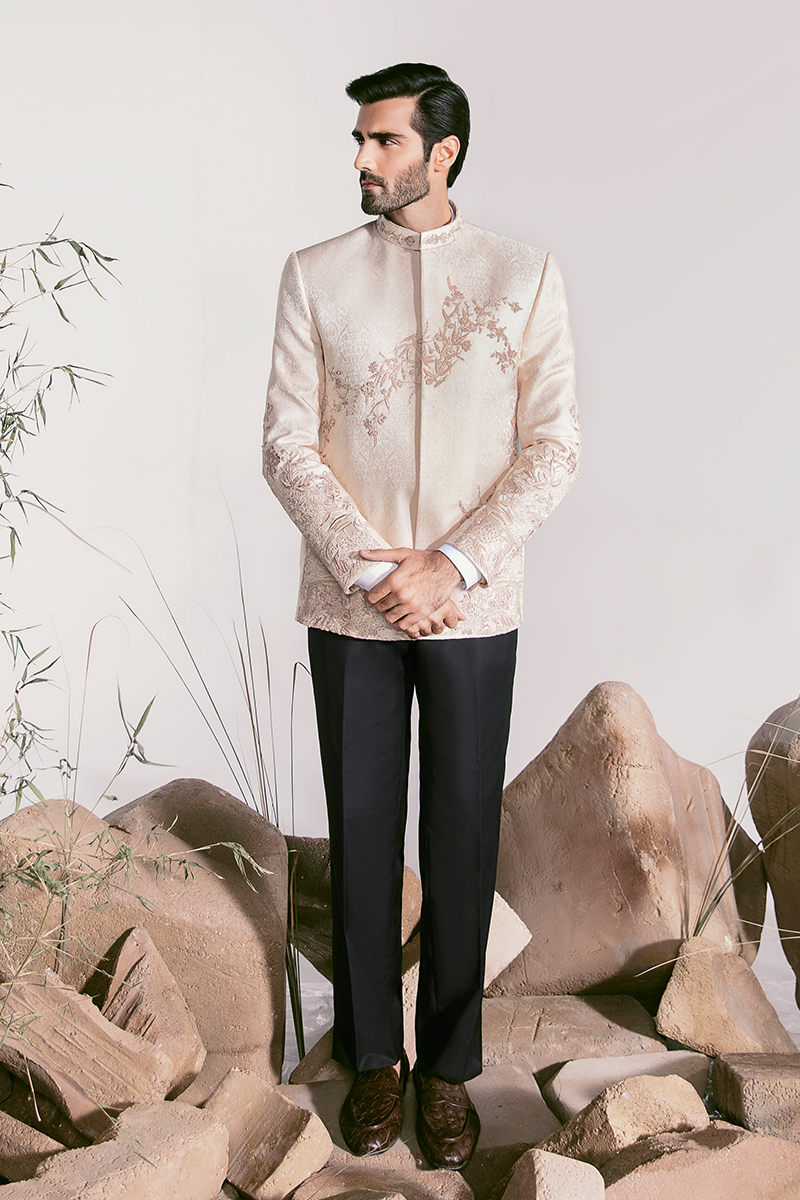 ROSE GOLD EMBROIDERED PRINCE COAT