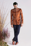 RUST EMBROIDERED PRINCE COAT